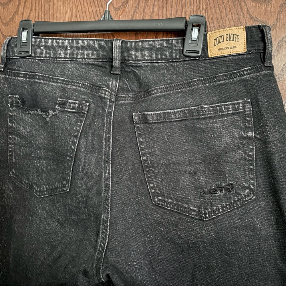 American Eagle x Coco Gauff distressed cross over stovepipe jeans - Picture 10 of 10